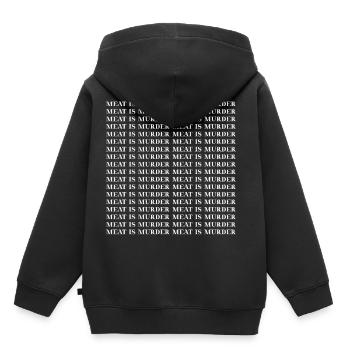 La viande est un meurtre Idée cadeau végétalienne - Sweat Premium à capuche enfant bio - noir - Dos - AI Model Kid Male (0cm)