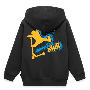 Scooter Stunt Skills - Kinder Premium Organic Hoodie - Schwarz - Hinten - AI Model Kid Male (0cm)