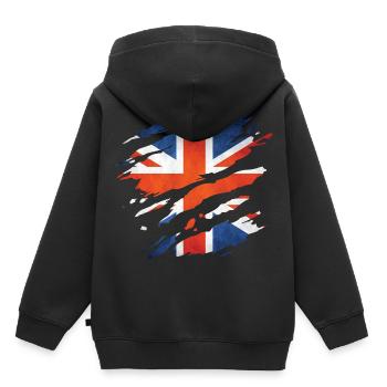 great britain 1 01 - Kinder Premium Organic Hoodie - Schwarz - Hinten - AI Model Kid Male (0cm)