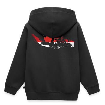 Indonésie - Frontière nationale sous pavillon national - Sweat Premium à capuche enfant bio - noir - Dos - AI Model Kid Male (0cm)