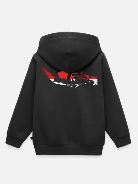 Indonesien - Landesgrenze in Nationalfahne - Kinder Premium Organic Hoodie - Schwarz