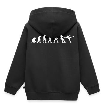 Eiskunstläufer - Evolution des Menschen / Darwin - Kinder Premium Organic Hoodie - Schwarz - Hinten - AI Model Kid Male (0cm)