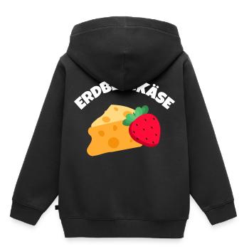 Erdbeerkaese w - Kinder Premium Organic Hoodie - Schwarz - Hinten - AI Model Kid Male (0cm)