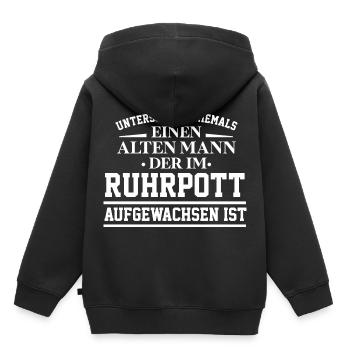 Ruhrpott Männertag Vatertag Mann Geburtstag Idee - Kinder Premium Organic Hoodie - Schwarz - Hinten - AI Model Kid Male (0cm)