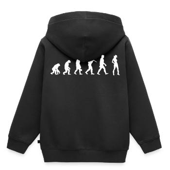 Countrygirl - Évolution de l’homme / Darwin. - Sweat Premium à capuche enfant bio - noir - Dos - AI Model Kid Male (0cm)