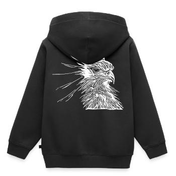 Vogel - Kinder Premium Organic Hoodie - Schwarz - Hinten - AI Model Kid Male (0cm)
