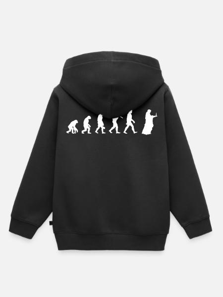 Kerze - Evolution des Menschen / Darwin - Kinder Premium Organic Hoodie - Schwarz