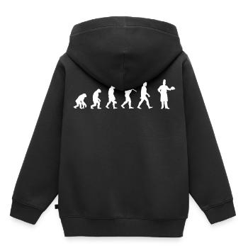 Koch - Évolution de l’Homme / Darwin - Sweat Premium à capuche enfant bio - noir - Dos - AI Model Kid Male (0cm)
