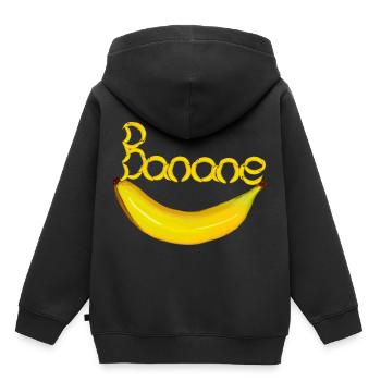 Banane Bananen Obst Frucht Früchte - Kinder Premium Organic Hoodie - Schwarz - Hinten - AI Model Kid Male (0cm)