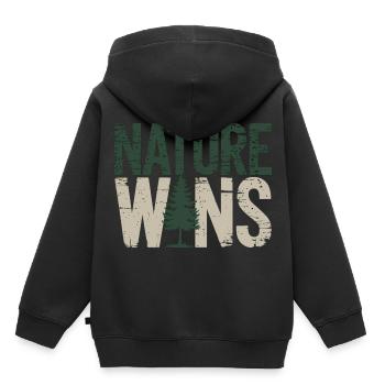Nature Wins – Statement for Environmentalists - Kids Premium Organic Hoodie - black - Back - AI Model Kid Male (0cm)