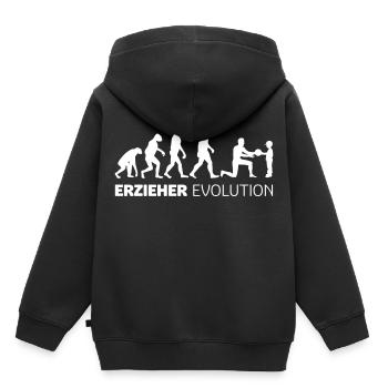 Erzieher Evolution - Kinder Premium Organic Hoodie - Schwarz - Hinten - AI Model Kid Male (0cm)