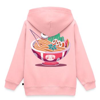Ramen Magic: Kawaii Graphics pour les amateurs de Ramen - Sweat Premium à capuche enfant bio - rose - Dos - AI Model Kid Female (0cm)