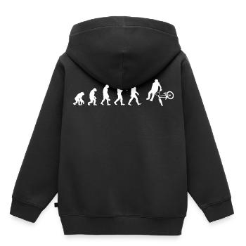 BMX Trick - Evolution des Menschen / Darwin - Kinder Premium Organic Hoodie - Schwarz - Hinten - AI Model Kid Male (0cm)