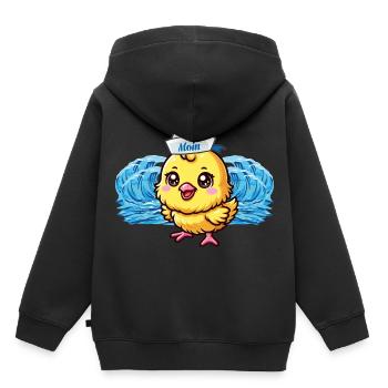 Seefahrer Seemann Küken maritim Matrose - Kinder Premium Organic Hoodie - Schwarz - Hinten - AI Model Kid Male (0cm)