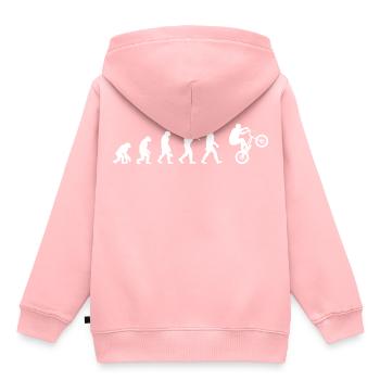BMX - Évolution de l’Homme / Darwin - Sweat Premium à capuche enfant bio - rose - Dos - AI Model Kid Female (0cm)
