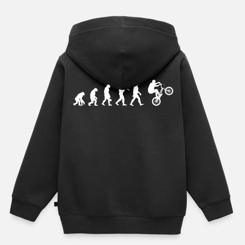 BMX - Évolution de l’Homme / Darwin - Sweat Premium à capuche enfant bio - noir