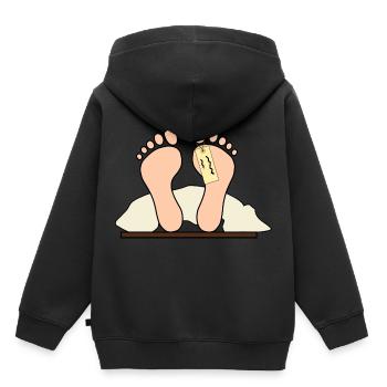 Füsse Füße Etikett Decke - Kinder Premium Organic Hoodie - Schwarz - Hinten - AI Model Kid Male (0cm)