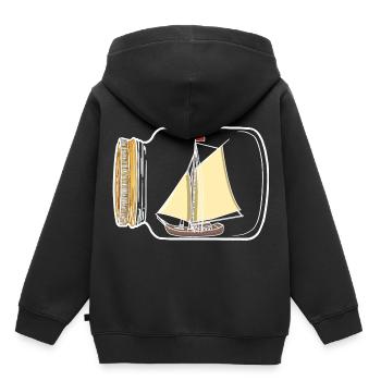 Sailboat, Seafaring, Nautical, Coast, Yacht, Boat - Kids Premium Organic Hoodie - black - Back - AI Model Kid Male (0cm)