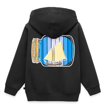 sailboat, nautical, nautical, coast, maritime - Kids Premium Organic Hoodie - black - Back - AI Model Kid Male (0cm)