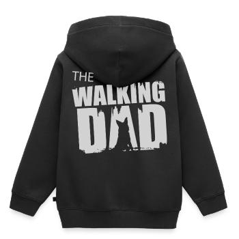 Idée cadeau de berger allemand à pied Père Gassi - Sweat Premium à capuche enfant bio - noir - Dos - AI Model Kid Male (0cm)