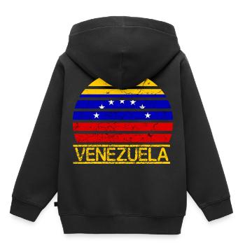 Drapeau du Venezuela - Sweat Premium à capuche enfant bio - noir - Dos - AI Model Kid Male (0cm)