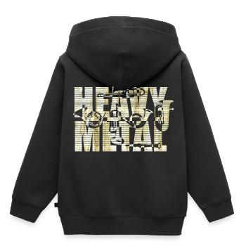 Fanfare, fanfare, trompette - Sweat Premium à capuche enfant bio - noir - Dos - AI Model Kid Male (0cm)