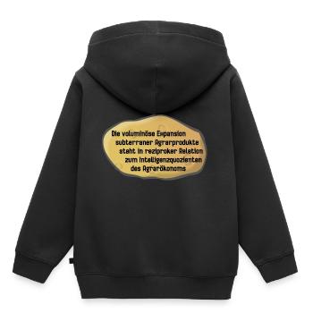 Le plus stupide paysan a les patates les plus épaisses - Sweat Premium à capuche enfant bio - noir - Dos - AI Model Kid Male (0cm)