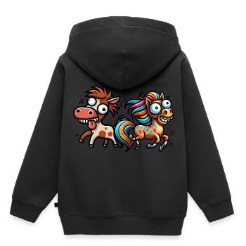 crazy horses horse horse horse kids - Kids Premium Organic Hoodie - black - Back - AI Model Kid Male (0cm)