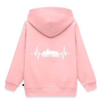Party Feiern Hard Leute Geschenkidee Herzschlag - Kinder Premium Organic Hoodie - Rosa - Hinten - AI Model Kid Female (0cm)