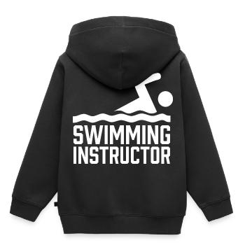 Swimming Instructor Swimming Swimming Coach Swimming Course - Kids Premium Organic Hoodie - black - Back - AI Model Kid Male (0cm)