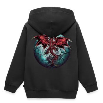 Planet Drache Drachen - Kinder Premium Organic Hoodie - Schwarz - Hinten - AI Model Kid Male (0cm)