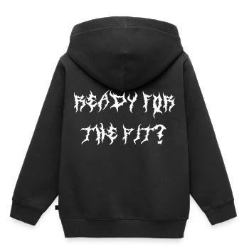 Ready for the Pit - Metal Metalcore Schrift - Kinder Premium Organic Hoodie - Schwarz - Hinten - AI Model Kid Male (0cm)