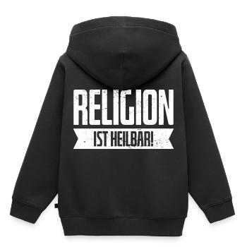 Religion Atheist Agnostiker Geburtstag Geschenk - Kinder Premium Organic Hoodie - Schwarz - Hinten - AI Model Kid Male (0cm)