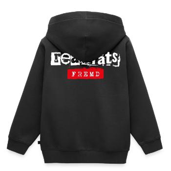 Realitaetsfremd Realitätsfremd andersartig seltsam - Kinder Premium Organic Hoodie - Schwarz - Hinten - AI Model Kid Male (0cm)