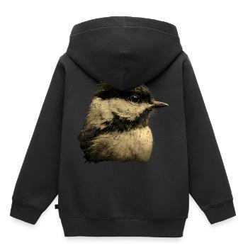 Niedliche Chickadee Vogel Realistische - Kinder Premium Organic Hoodie - Schwarz - Hinten - AI Model Kid Male (0cm)