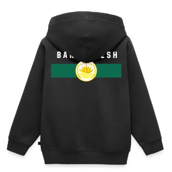 Bangladesch - Fahne und Wappen, Seerose - Kinder Premium Organic Hoodie - Schwarz - Hinten - AI Model Kid Male (0cm)