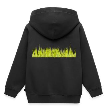 Herbe vert pré nature comme un balcon à emporter - Sweat Premium à capuche enfant bio - noir - Dos - AI Model Kid Male (0cm)