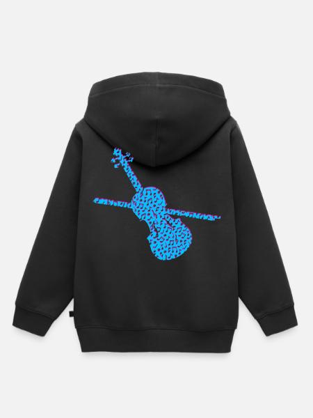Violon - Sweat Premium à capuche enfant bio - noir