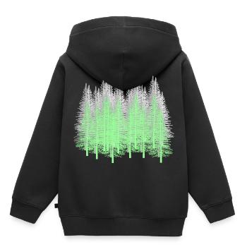 Forêt Arbres Conifères Forêt Sapins Épicéa Nature - Sweat Premium à capuche enfant bio - noir - Dos - AI Model Kid Male (0cm)