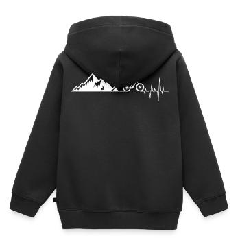 Heartbeat mountains bicycle - Kids Premium Organic Hoodie - black - Back - AI Model Kid Male (0cm)