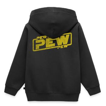 Pew Pew Pew - Filmzitat Rebellen Fantasy Galaxie - Kinder Premium Organic Hoodie - Schwarz - Hinten - AI Model Kid Male (0cm)