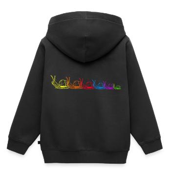 Escargots arc-en-ciel coquille d’escargot LGBT - Sweat Premium à capuche enfant bio - noir - Dos - AI Model Kid Male (0cm)