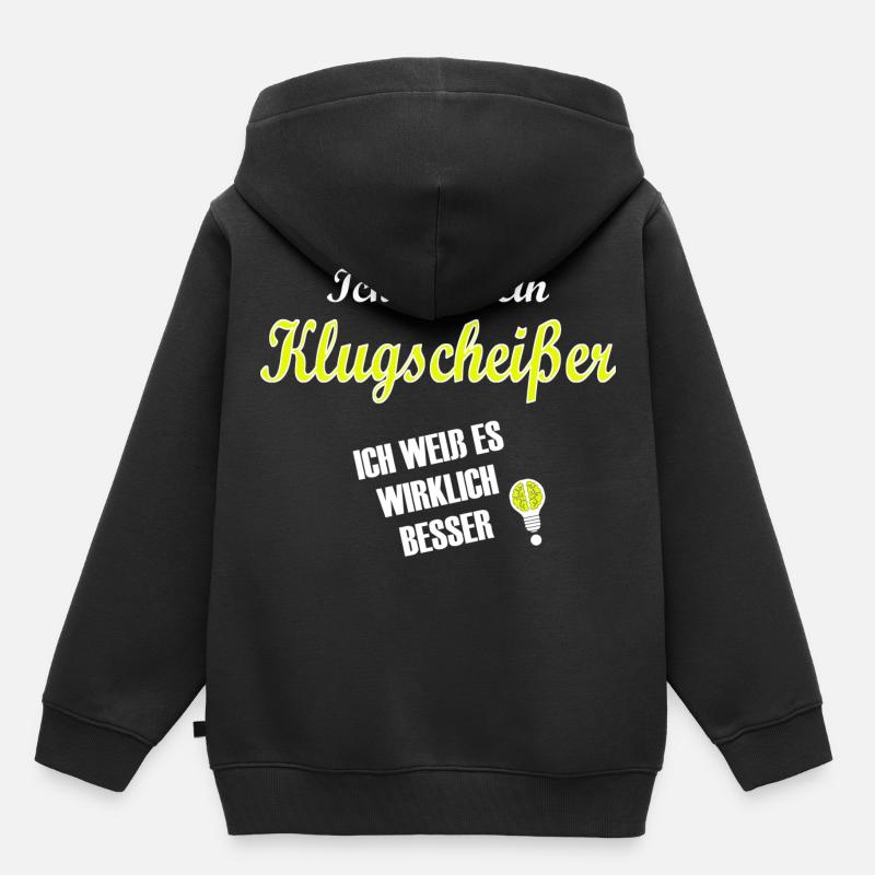 klugscheisser - spruch statement - Kinder Premium Organic Hoodie - Schwarz