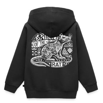 Ethno : Totem du Rat - Sweat Premium à capuche enfant bio - noir - Dos - AI Model Kid Male (0cm)