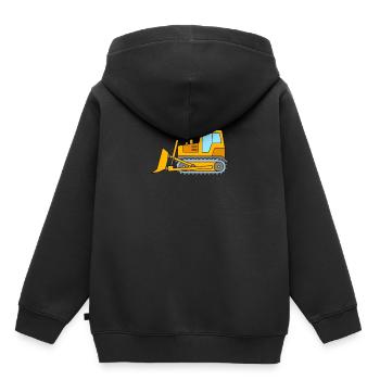 Planierraupe für Kinder - Bulldozer Baustelle - Kinder Premium Organic Hoodie - Schwarz - Hinten - AI Model Kid Male (0cm)