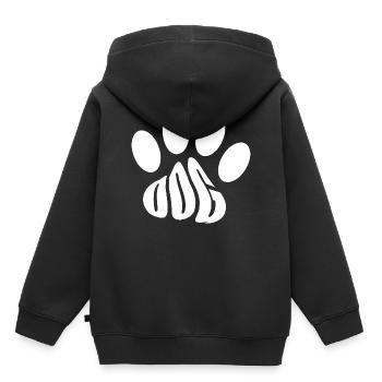 Hundepfote Textform - Kinder Premium Organic Hoodie - Schwarz - Hinten - AI Model Kid Male (0cm)
