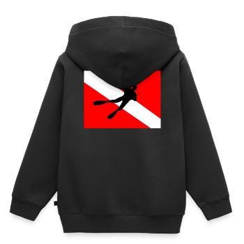 Pavillon de plongée - Sweat Premium à capuche enfant bio - noir - Dos - AI Model Kid Male (0cm)