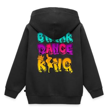 Breakdance King - Cadeau B-Boy Son - Sweat Premium à capuche enfant bio - noir - Dos - AI Model Kid Male (0cm)