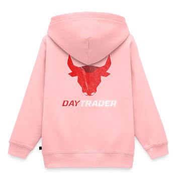 Daytrader - Bourse Bourse Bourse - Sweat Premium à capuche enfant bio - rose - Dos - AI Model Kid Female (0cm)