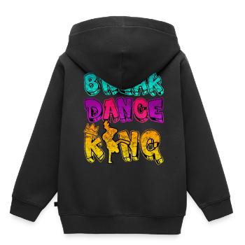 Breakdance King - B-boy fils garçon disjoncteur - Sweat Premium à capuche enfant bio - noir - Dos - AI Model Kid Male (0cm)